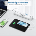 thumbnail image 6 of VILONG Desk Clamp Surge Protector Power Strip, 5 Outlets 6 USB Ports Total 40W Fast Charging Fits 1.6" Tabletop Edge,6ft, 6 of 7