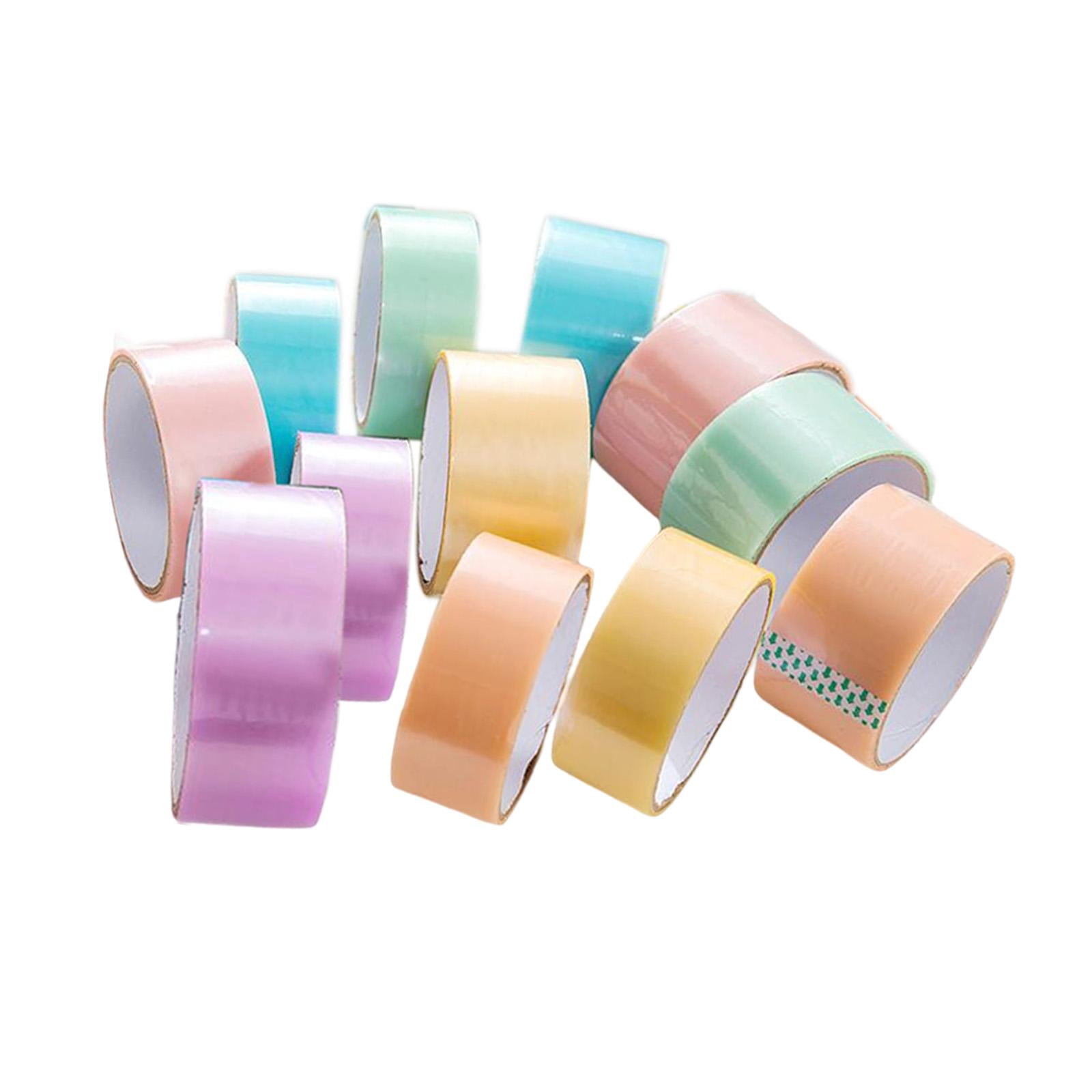 FVDPWYE 12 Pieces Colorful Sticky Ball Rolling Tapes, DIY Colored Sticky Tape Decorative 2.4cm and 3.6cm
