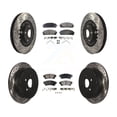 thumbnail image 1 of Transit Auto Front Rear Coated Drilled Slotted Disc Brake Rotors and Semi-Metallic Pads Kit for Car Toyota Sienna Highlander Lexus RX350 RX450h KDF-100335, 1 of 11
