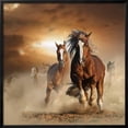 thumbnail image 2 of Two Wild Chestnut Horses Running Together in Dust, Front View, Animals Framed Art Print Wall Art by mariait Sold by Art.Com, 2 of 6