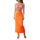 thumbnail image 1 of VISgogo Vestido largo sin mangas para mujer, sin mangas, con contraste de color, sin espalda, con tirantes, ropa informal simple de una pieza VISgogo moda, 1 of 9