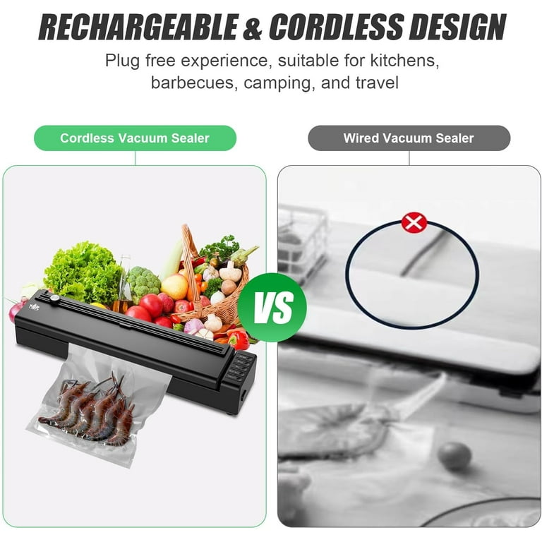 Vacuum Sealer Machine, Rechargeable Food Saver Vacuum Sealer Machine, Portable Handheld Food Sealer for Sous Vide Cooking, Sous Vide Bags Food Storage
