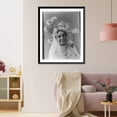 thumbnail image 3 of Historic Framed Print, Mills Thompson, head-and-shoulders portrait, facing right, with cherry blossoms in hair, 17-7/8" x 21-7/8", 3 of 9
