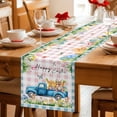 thumbnail image 5 of Blue Plaid Easter Table Runner 48 Inches Long Farmhouse Dress Scarves, Truck Spring Floral Bunny Animals Dining Tablerunner for Coffee Table/Kitchen Island/Party Décor, 13" x 48", 5 of 8