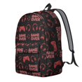 thumbnail image 2 of Game Controller Red Pattern Backpack for School, Cute School Bag with Adjustable Shoulder Straps and Padded Back, 15.7"x11.8"x5.5", 2 of 5