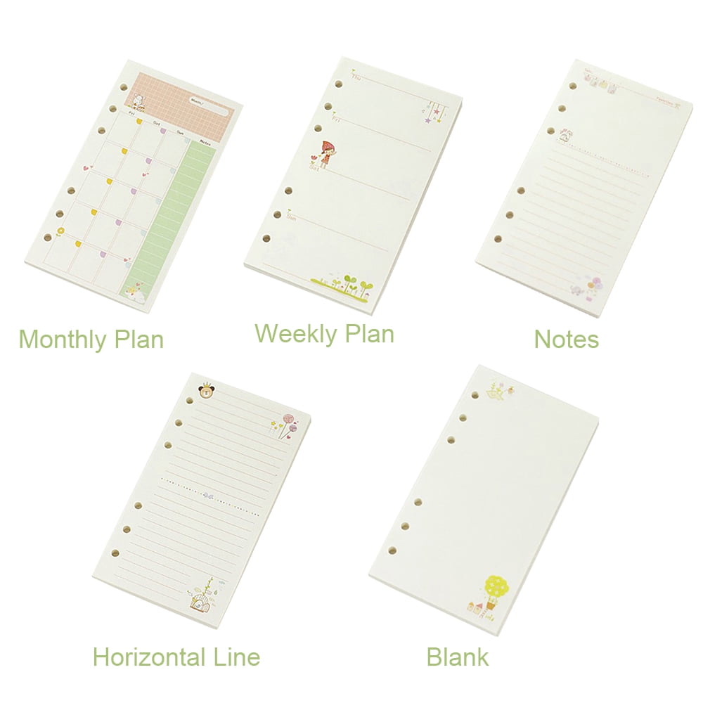 45 Sheet A5 A6 Colorful Loose Leaf Notebook Refill Spiral Binder