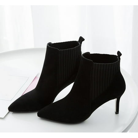 

Women s Mesh Ankle Bare Boots Pointed Stiletto Heel Casual Short Tube Booties