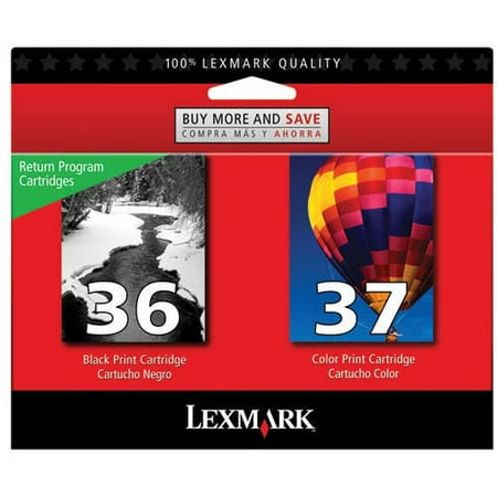 Lexmark Twin-Pack #36, #37 Black and Color Return Program Print Cartridges