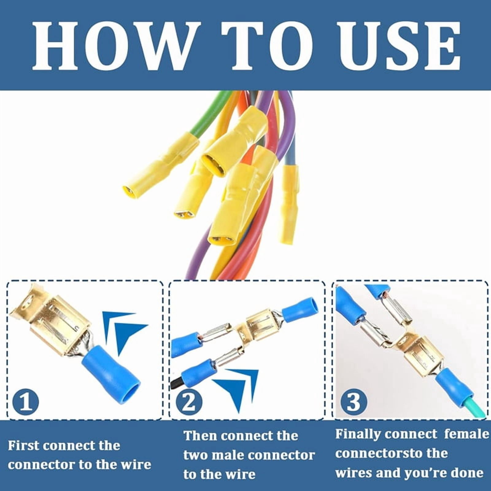 Piggyback Spade Connectors Quick Disconnect Electrical Wire Spade Terminals Adapter 30pcs