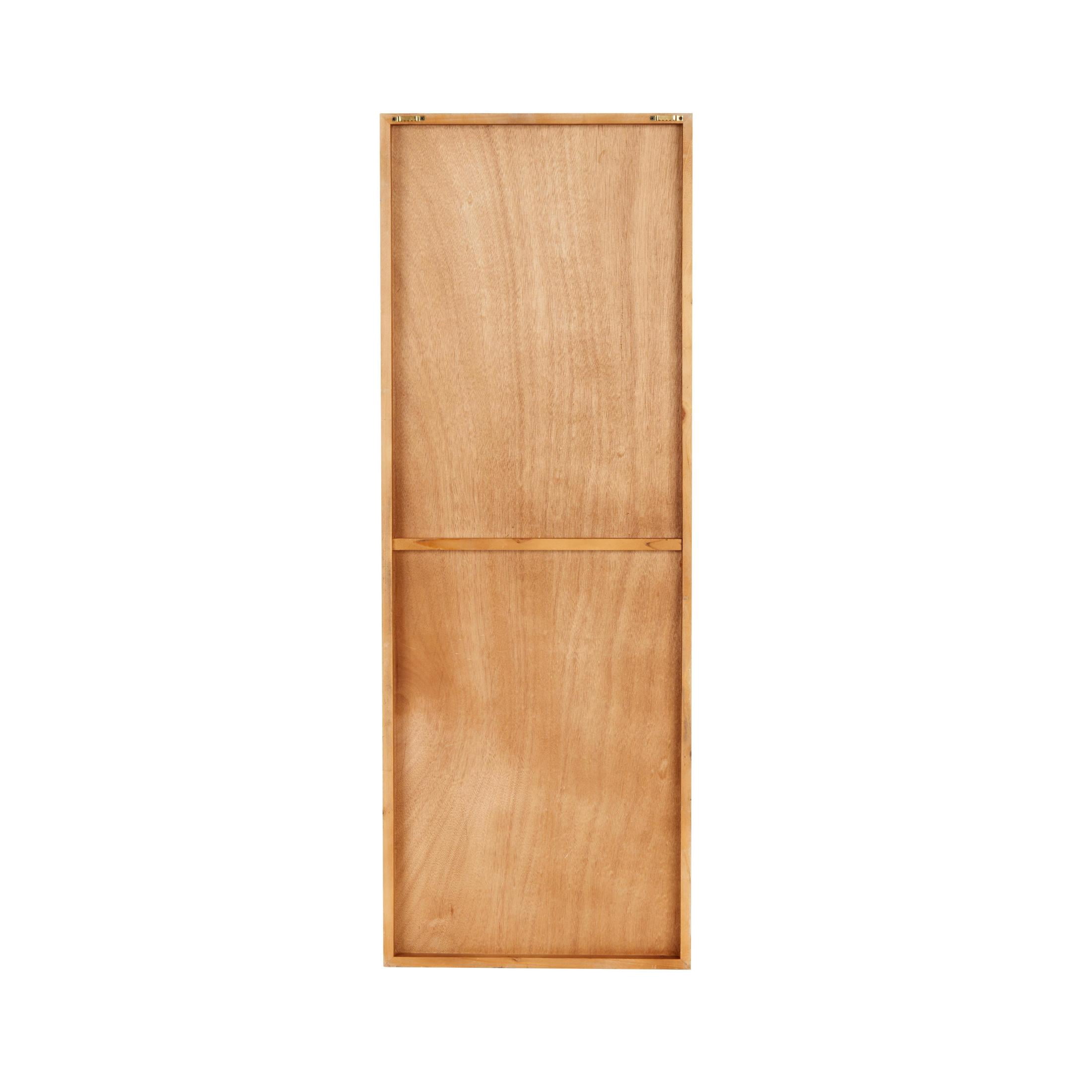 DecMode Light Brown Wood U Shapes Panel Geometric Wall Decor with Overlapping Gold Arches