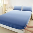 thumbnail image 3 of Feelyou Modern Blue Gradient Queen Sheet Sets for Adult, Chic Art Abstract Flat Sheet, Simple Fashion Theme Queen Fitted Sheet, Lightweight Room Decor, 4pcs, 3 of 7