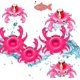 thumbnail image 1 of Paquete de 6 flotadores para bebidas con forma de animal, portavasos inflables reutilizables para fiestas de verano en la piscina. Cangrejo., 1 of 4