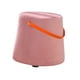 thumbnail image 1 of Reposapiés Otomano Redondo Portátil, Marco de Madera Maciza con Asa, Banco de Zapatos de Cambio Resistente Multifuncional de 10,6 Pulgadas de Alto Par Rosa Macarena Otomana redonda, 1 of 8