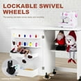 thumbnail image 4 of Vividwood Folding Sewing Table, Multipurpose Sewing Machine Table with Compact Design, Wheels, Shelves, Bins, Pegs, Magnetic Locks (White), 4 of 7