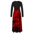 thumbnail image 4 of Qiopertar Vente de Liquidation Robe à Manches Longues Imprimée à Fermeture Éclair Col Rond Jupe Longue Offres de la Semaine Moins de 5$, 4 of 5