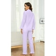 thumbnail image 2 of LYCY 100% Cotton Women Pajama Set, Soft Cute Button up Long Sleeve Sleepwear Pjs Set(Lavender,XL), 2 of 5