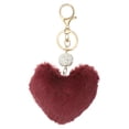 thumbnail image 1 of Uxcell Faux Fur Pom Pom Keychain Artificial Cute Puff Ball Keychain Heart Fluffy Charm Plush Pendant Red, 1 of 6