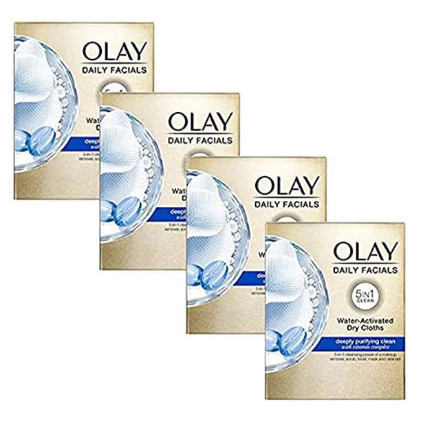 Olay Daily Deeply Clean 2in1 Water Activated Cleansing Face Cloths 33ct (Pack of 4)