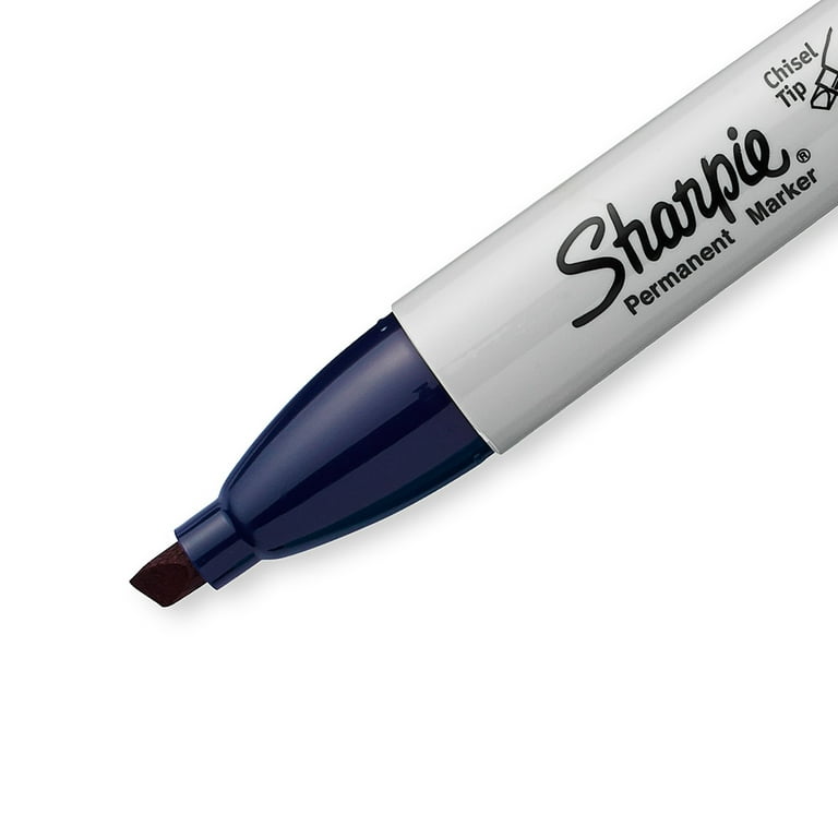 sharpie permanent markers, broad, chisel tip, single, navy (1927300) 