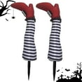 thumbnail image 6 of Halloween Wicked Witch Legs Prop Decor Outdoor Indoor Spooky Yard Stake Funny Upside Down Witch Legs Halloween Party Decoration for Home Porch Garden Haunted House Display Accessories, 6 of 9