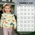 thumbnail image 2 of Xixirimido Cartoon Dinosaurs Beige Print Toddler Girls Sweatshirt Crewneck Pullover Long Sleeve Tops Blouse Graphic Sweater T-Shirt Fall Winter Clothes Ruffle Shoulder, for 5-6Y, 2 of 7