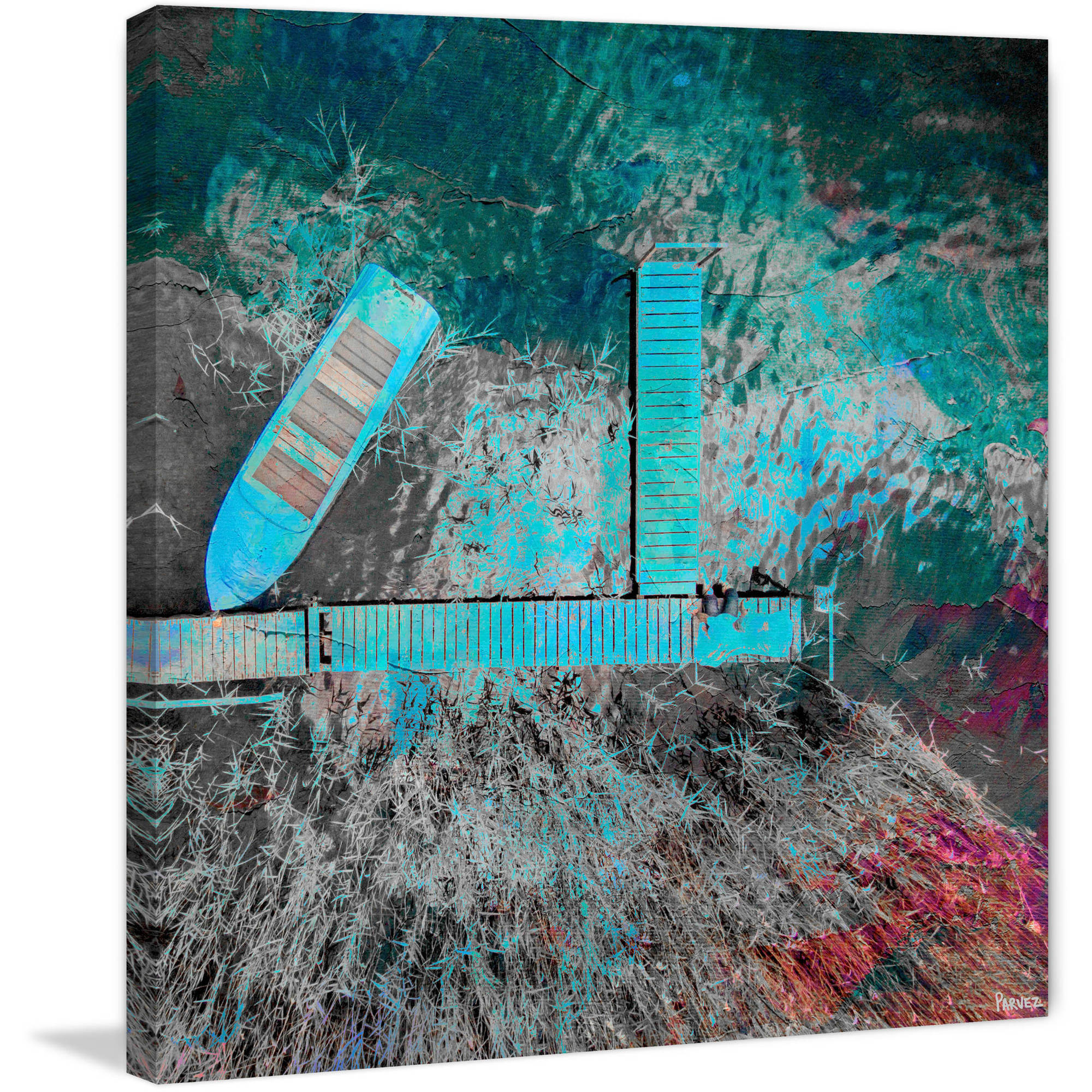 Parvez Taj "Blue Pier" Painting Print on Wrapped Canvas