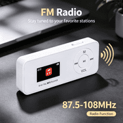 MUSICOZY Bluetooth MP3 Player with Built-in Speaker, 1.1 Inch Mini Digital Music Player, Portable Lossless Audio Player, Support TF Card, Voice Recorder, FM Radio for Students, Running, Travel