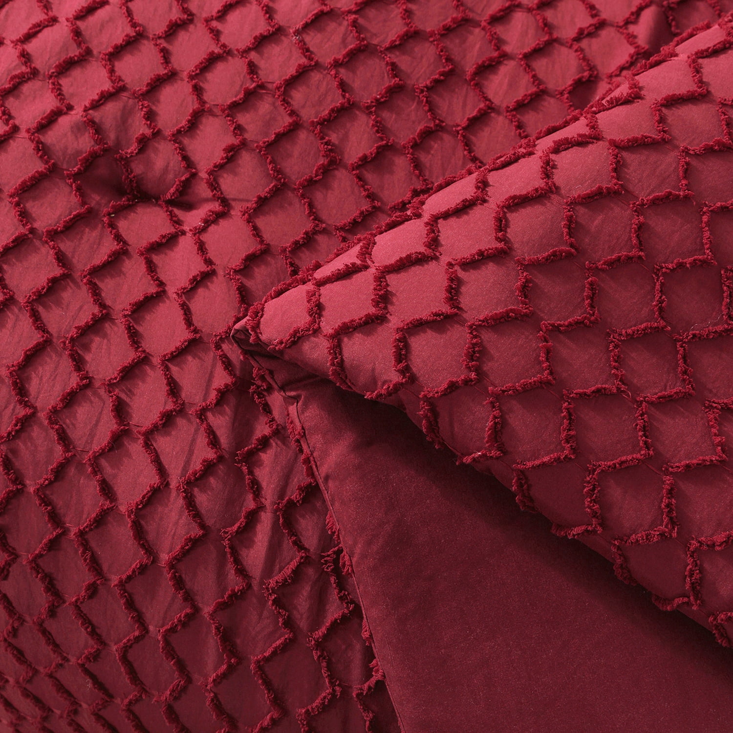 NC King Comforter Sets With 2 Pillow Shams, 3 Piece Soft Bedding Set, Burgundy