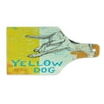 thumbnail image 2 of Yellow Cutting Board, Sitting Dog Sketch Style Illustration on Striped Background Weathered Effect, Tempered Glass Cutting and Serving Board, Wine Bottle Shape, Yellow Beige Blue, by Ambesonne, 2 of 5
