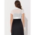 thumbnail image 4 of Satén Shrug Bolero Cap Sleeve Business Open Front Crop Cárdigan Allegra K para mujer blanco XL, 4 of 5