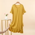 thumbnail image 2 of SROBPTY Womens Nightgowns Solid Short Sleeve Crew Neck Sleepshirts, 2 of 5
