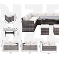 thumbnail image 3 of Sumdeal 7-Piece Outdoor Patio Furniture Set with Dining Table, Chairs and Ottomans,Grey+Beige, 3 of 10