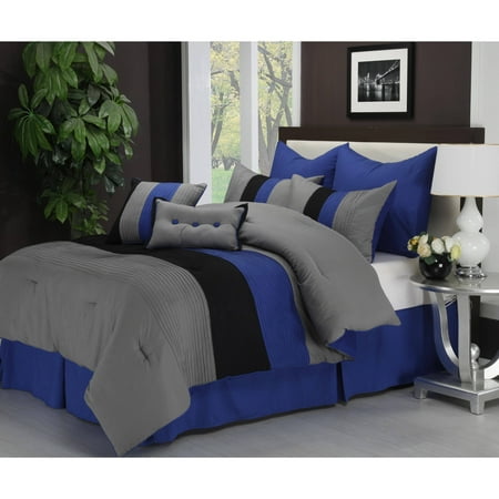 California King Toile Comforter - Superior Florence Textured 8-Piece Comforter set