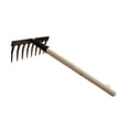 thumbnail image 2 of Rake de jardín Mango cómodo Herramienta de jardín para propietarios de hogares 8 dientes, 2 of 8
