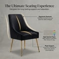 thumbnail image 4 of Restworld Set of 6 Dining Chairs , Modern Upholstered Dining Chairs with Gold Metal Legs,Tufted Dining Chairs for Living Room, Bedroom, Kitchen,Black, 4 of 8
