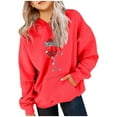 thumbnail image 2 of Cowsor Cute Hoodie for Teen Girls Trendy Bow Print Preppy Hooded Sweatshirts Kids Pullover Long Sleeve School Outfits, 2 of 6