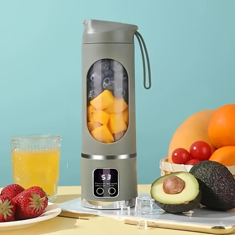 3-in-1 Portable Blender & Juicer - USB Rechargeable, Digital Display, Stainless Steel Blades - Wireless for Smoothies, Shakes, Juice - Perfect for Travel, Camping & Gifts