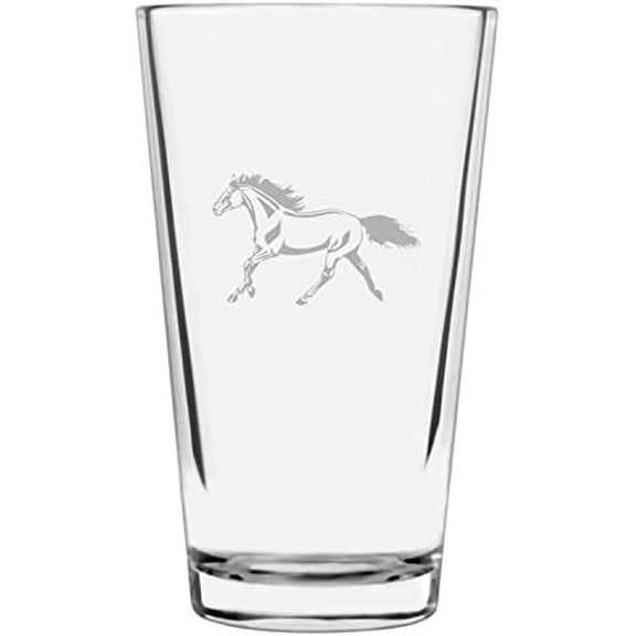 Mustang Body Horse Themed Etched 16oz Libbey Pint Glass