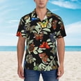 thumbnail image 5 of Uemuo Multicolored Butterflies Printed Regular Fit Short Sleeve Casual Hawaiian Shirt for Men,Aloha shirt,Tropical shirt,Floral print shirt,Vacation Beach shirt-Medium, 5 of 9