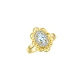 thumbnail image 3 of Rylos 14K Yellow Gold Floral Designer Ring with 6x4 MM Oval Aquamarine & Sparkling Diamonds - Birthstone Jewelry for Women -Size 5, 3 of 6