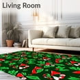 thumbnail image 2 of ODIKA 6'x9' Machine Washable Non-Slip Area Rug, Holly Wreath Christmas with Festive Bow Accents High Traffic Rug, Green, 733198, 2 of 7