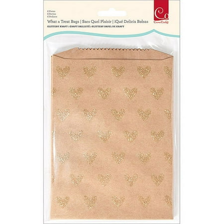 Cosmo Cricket What A Treat Bags 6/Pkg-Glittery Kraft