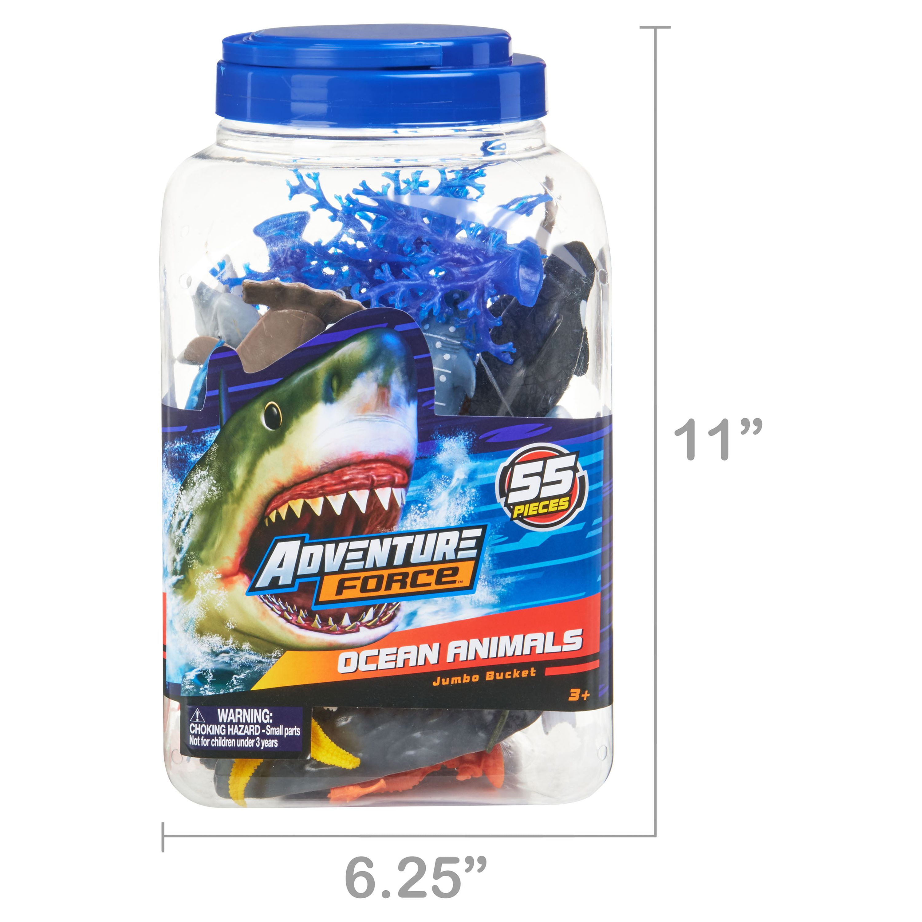 Adventure Force Ocean Animals Jumbo Bucket, 55 Pieces