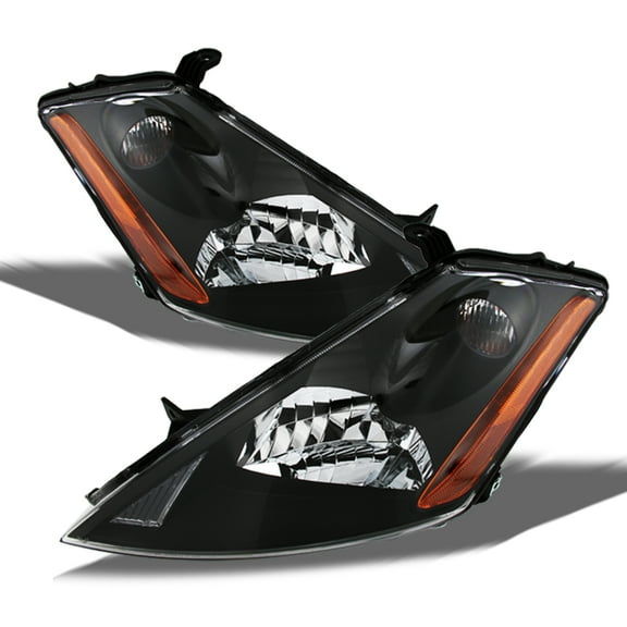 AKKON - For Nissan Murano JDM Black Halogen Type OE Replacement Headlights Driver/Passenger Amber Head Lamps