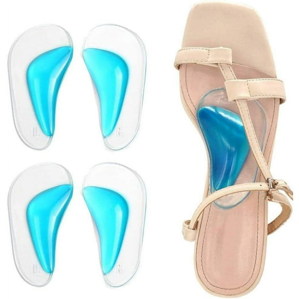 2 pares de gel, plantillas ortopédicas de silicona para pies planos, plantillas para fascitis plantar, gel de soporte para el arco