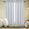 thumbnail image 3 of 2 Pcs Semi Kitchen Small Curtain, Faux Linen Textured Sheer Voile Tier Curtain, 3 of 9