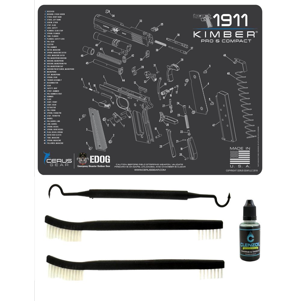 EDOG Kimber 1911 PRO & Compact Cerus Gear Schematic Exploded View Heavy