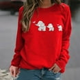 thumbnail image 2 of Honeeladyy Discount Womens Tops Cute elephant Printed Tshirts Long Sleeve Pullover Casual Crewneck Sweatshirt Loose Comfy Tops, 2 of 3