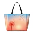 thumbnail image 2 of Naloa The Sunset of Dandelion Large Capacity Beach Bag, Waterproof Sandproof Beach Swim Pool Bag Tote Bag for Women, 2 of 7