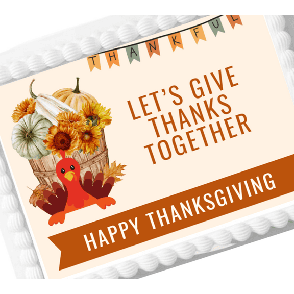 Colorful Turkey Extra Large Edible Photo Image Cake Decoration